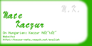 mate kaczur business card